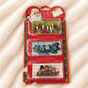 VTG‎ Christmas Gift Tags Unused Santa Carolers Poinsettia Retro Papercraft USA